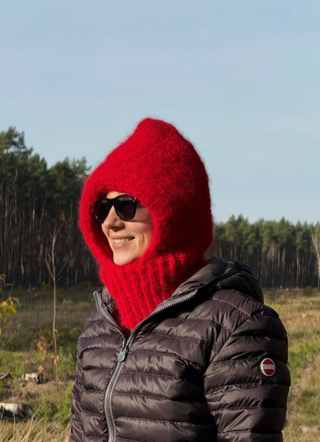 czapki damskie Balaclava z wełny alpaki kaptur komin