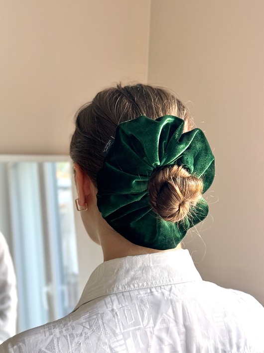 gumki do włosów Big scrunchie Świąteczna Zieleń