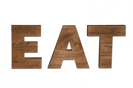 Litery drewniane napis EAT almadecasa