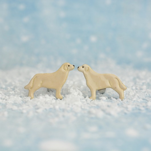 kolczyki ceramiczne Labrador mini pieski- ceramiczne kolczyki