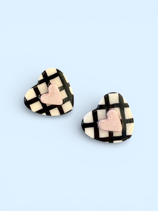 kolczyki z masy plastycznej Kolczyki Serduszka