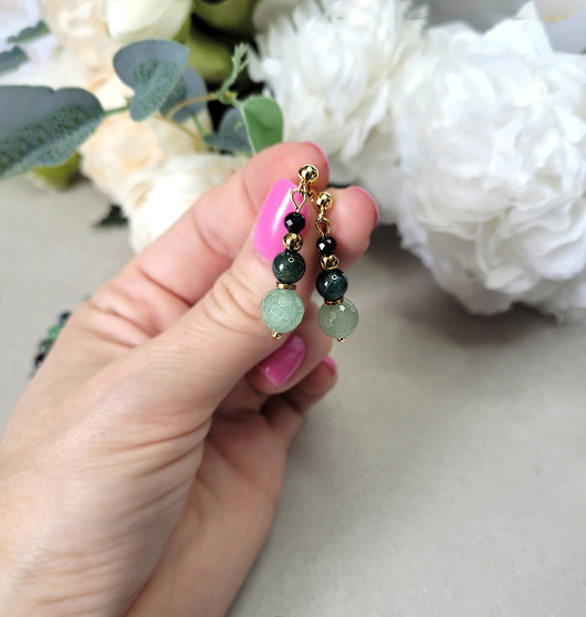 kolczyki z kamieniami Kolczyki na sztyftach z Turmalinem