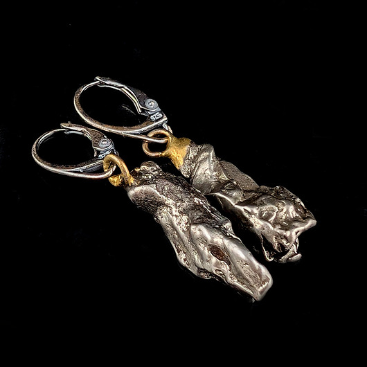 kolczyki srebrne Kolczyki srebrne długie meteoryty