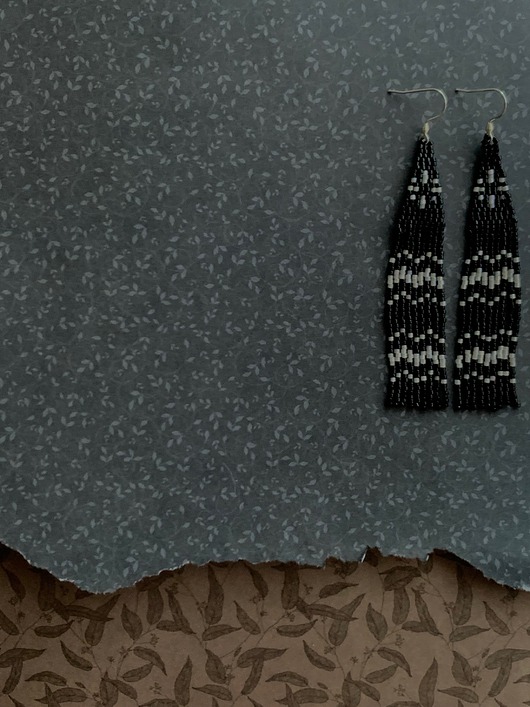 kolczyki szklane Kolczyki boho hippie etno koraliki szklane