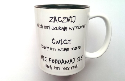 kubki Kubek ĆWICZ z  CZARNYM WNĘTRZEM