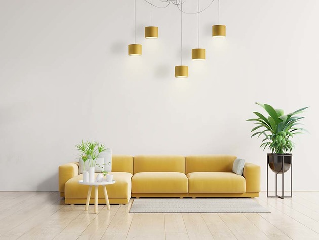 lampy wiszące Duży 5-płomienny żyrandol do salonu z abażurami WAIKIKI W5