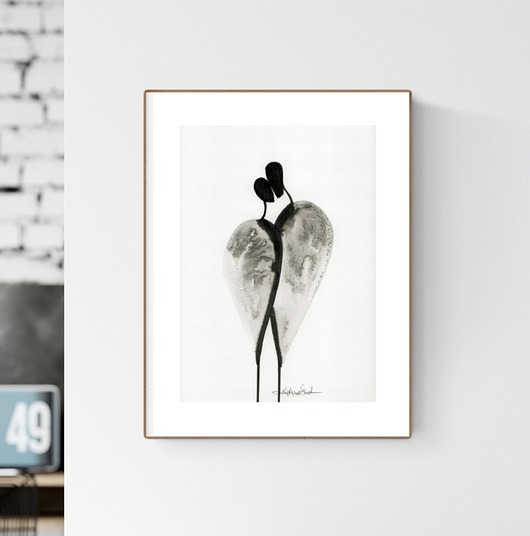 grafika A4 wykonana ręcznie, abstrakcja Krystyna Siwek Art