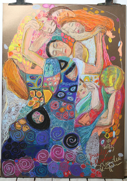 obrazy Dziewice wg Klimta  /sucha pastela