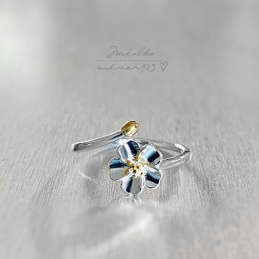 pierścionki srebrne Pierścionek Sakura- Makaliboo