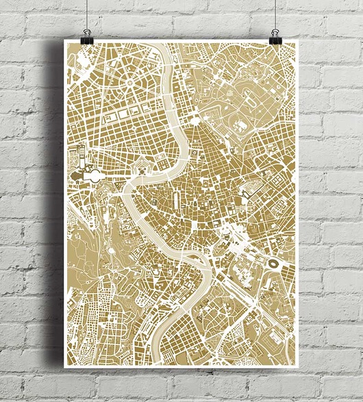 plakaty Rzym - plakat kartograficzny