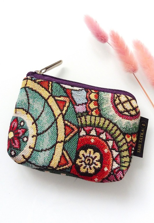 portfele damskie Portfel etui na karty z żakardu Lumbini