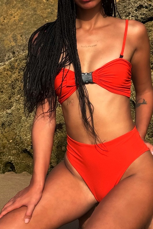 stroje kąpielowe i kostiumy kąpielowe damskie Kenitra Top Burnt Orange Biustonosz bikini bandeau