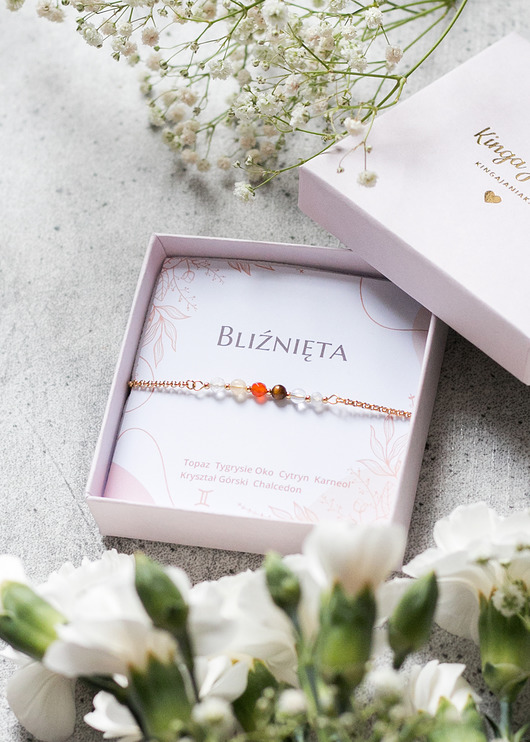 bransoletki z kamieni naturalnych Bransoletka Bliźnięta Zodiakalna Zodiak dla Zodiakalnych Bliźniąt