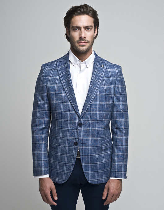 marynarka dobbia niebieski slim fit BORGIO