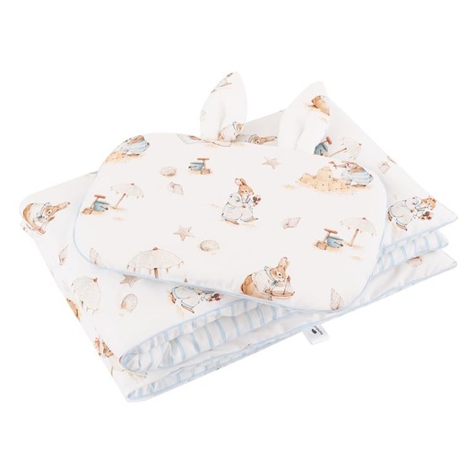 kocyki, kołderki, pościel dla dzieci Pościel wyp. uszy 75x100 Saint-Tropez Blue SM PZ