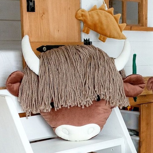 akcesoria do łóżeczek Poduszka Bull, brązowa dekoracyjna poduszka