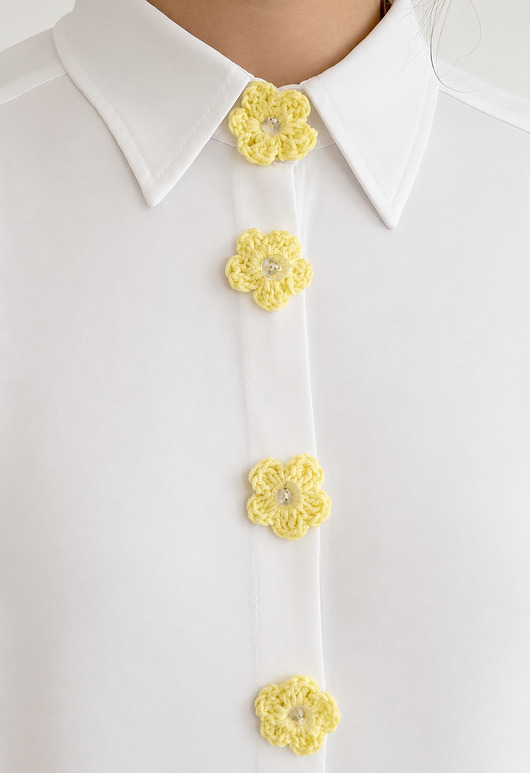 Akcesoria pozostałe Buttoned up butter yellow: nakładki na guziki 6 szt