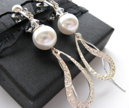 ESME - Klipsy Perły Crystal White by Matusevic
