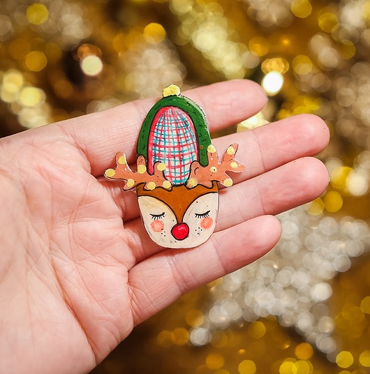 biżuteria dla dzieci Przypinka świąteczny kapciuszek