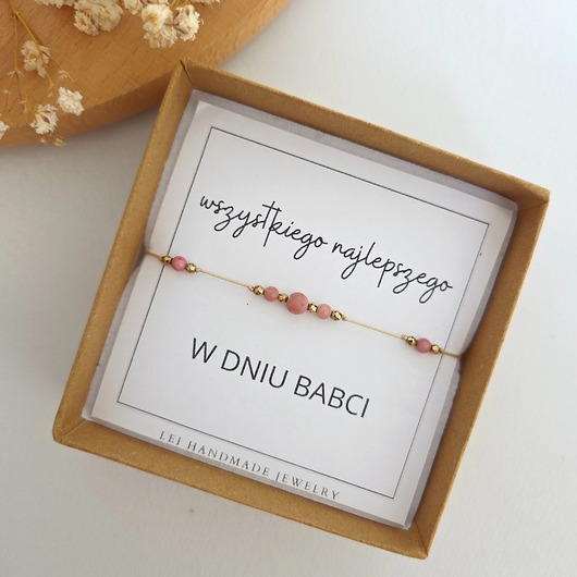 bransoletki z kamieni naturalnych Bransoletka z dedykacją na DZIEŃ BABCI