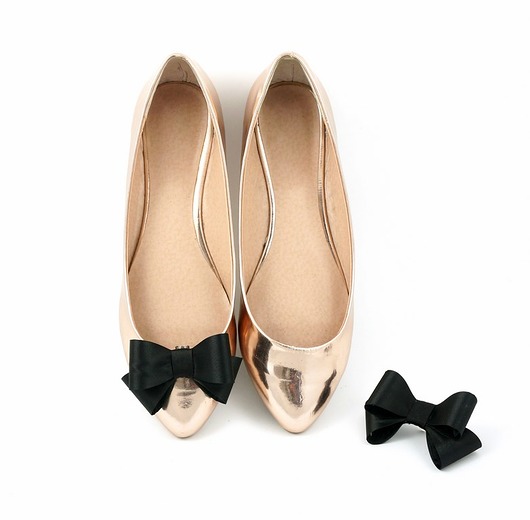 NEW! Klipsy do butów -Kokardki 3D Lovely - Black Coquet