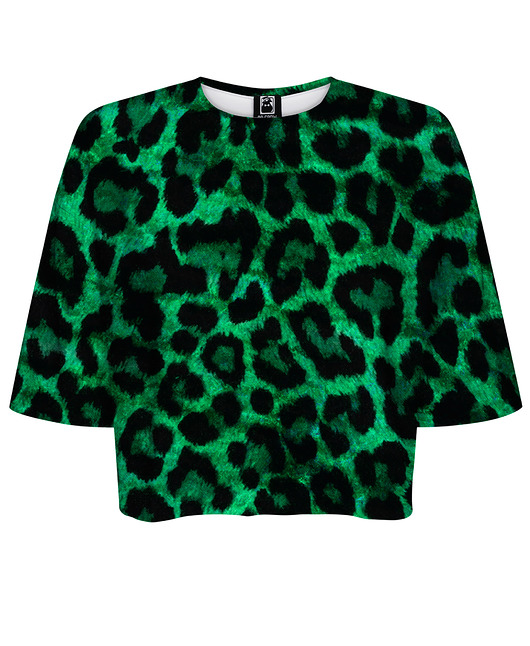t-shirt damskie DR.CROW T-shirt Krótki CROP Green Panther