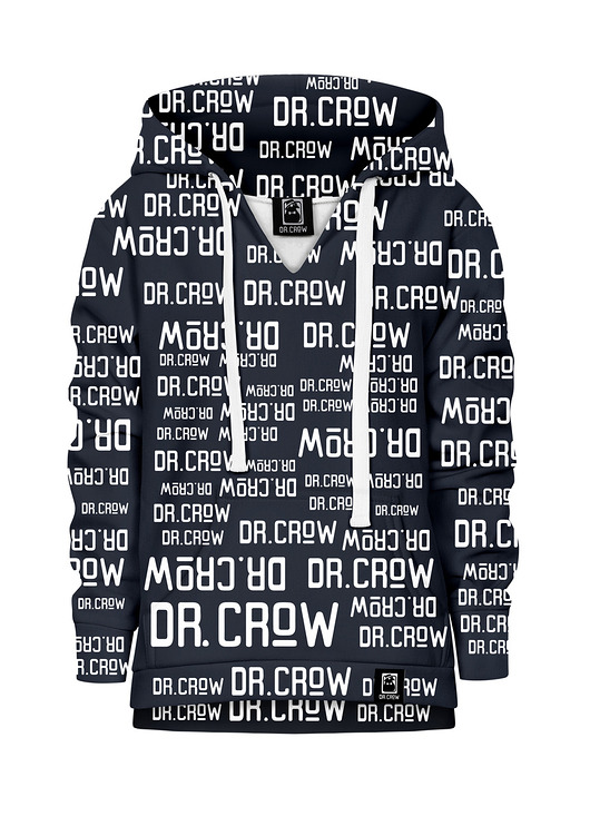 bluzy dla dziewczynki Bluza Dziewczynka DR.CROW Logo Napisy Czarna