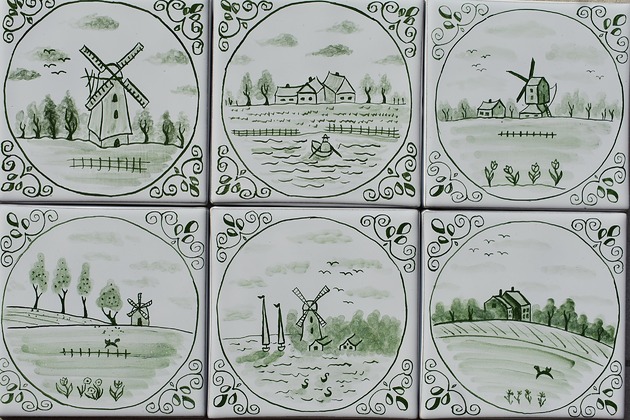 kafle i panele Zestaw kafle holenderskie ręcznie malowane kafle płytki delft