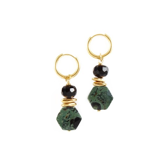 kolczyki - inne Kolczyki koła o wyjątkowym kształcie Jaspisu Kambaba