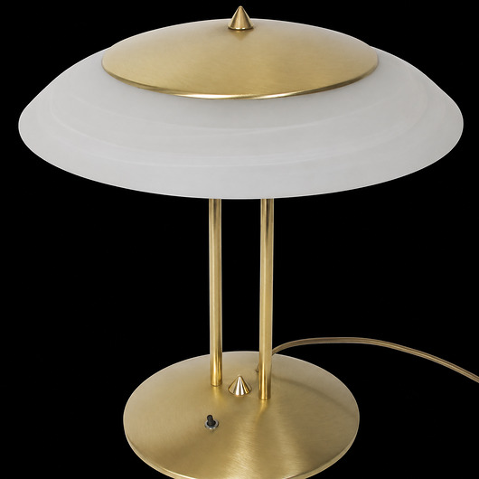 lampy stołowe Lampa stołowa Modern lata 80.  Mosiądz i szkło