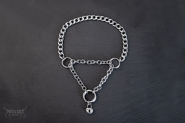 chokery Kinky choker zaciskowy * choker stal nierdzewna * cyber goth * gothic girl styl