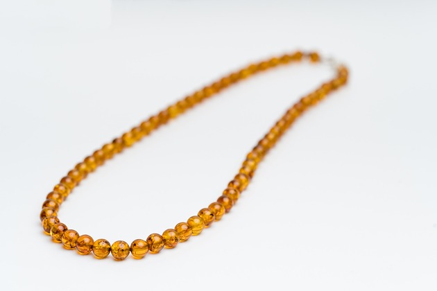korale Naszyjnik bursztynowy KULKA regularna