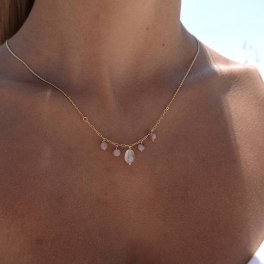 korale Srebrny naszyjnik opal peruwiański CZUŁOŚĆ