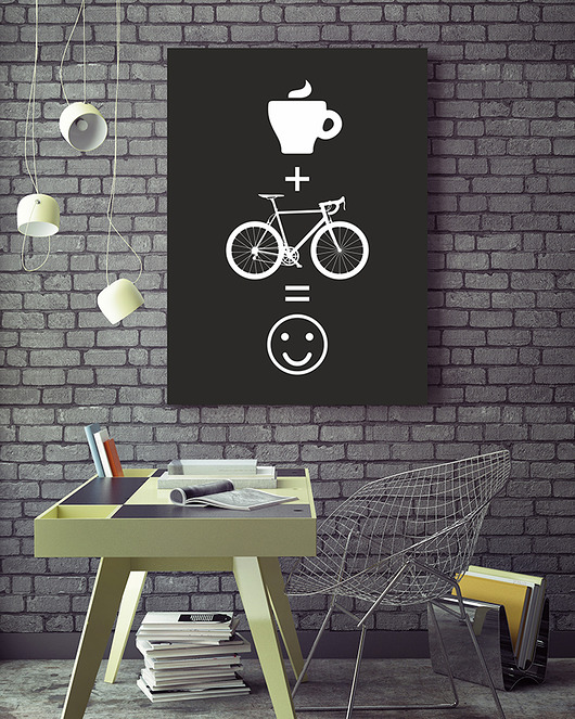 plakat. Kawa + rower = uśmiech studioixi