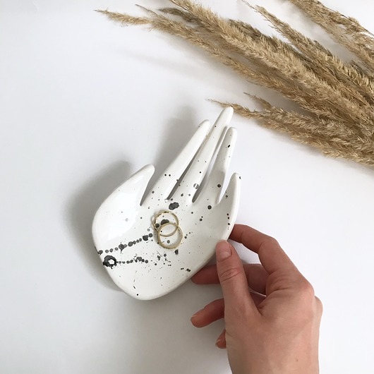 Ceramiczna Dłoń Dalmatyńczyk w Szare Ciapki Maison Fragile