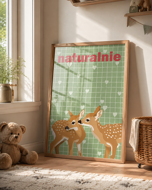 obrazy i plakaty do pokoju dziecięcego Plakat jelonki