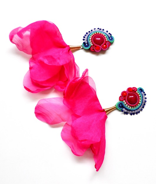 kolczyki soutache Sutaszowe kolczyki PETRA ROSE