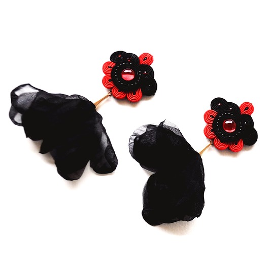 kolczyki soutache Sutaszowe kolczyki  FLAMENCO _ EXPRESS