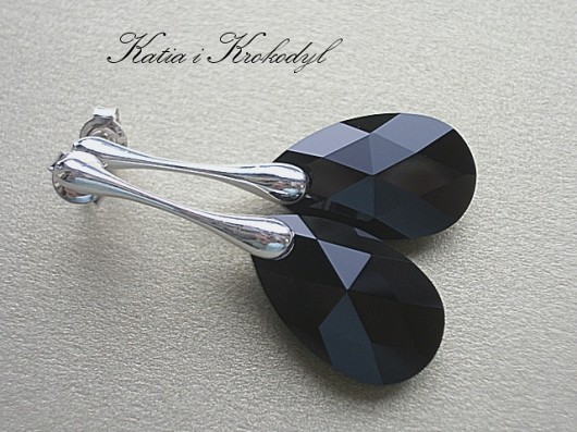 kryształ SWAROVSKI MIGDAŁY JET Katia i krokodyl