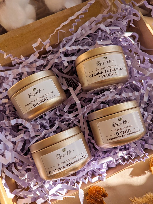 świeczniki i świece Fruity Aroma  Zestaw świec sojowych o owocowych zapachach małe świeczki