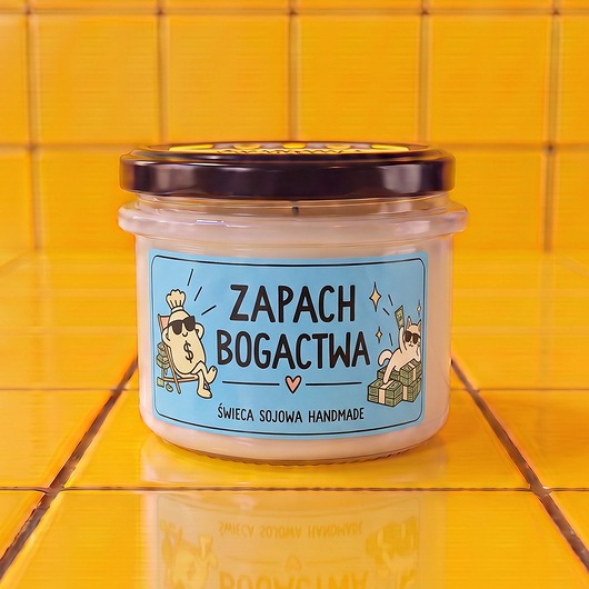 świeczniki i świece Zapach Bogactwa- ręcznie robiona świeca sojowa