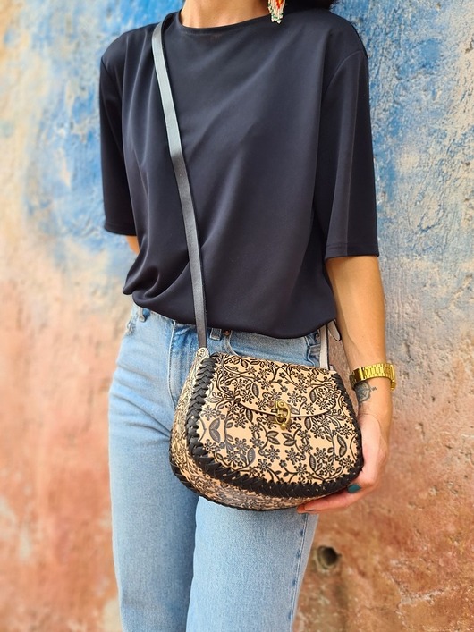 torby na ramię Torebka skórzana ręcznie robiona Margarita Beżowa