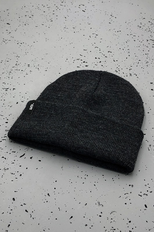 czapki damskie Czapka beanie antracytowy melanż