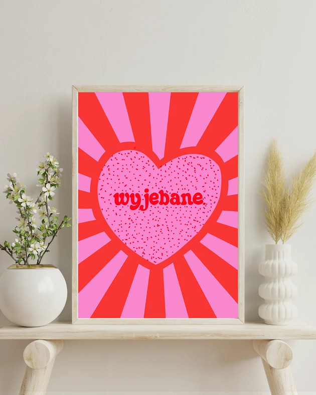 grafiki i ilustracje Wyjątkowy plakat z przekleństwem - WY*EBANE (pink version)
