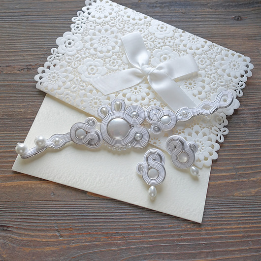 Miriel- ślubny komplet soutache Mró Soutache
