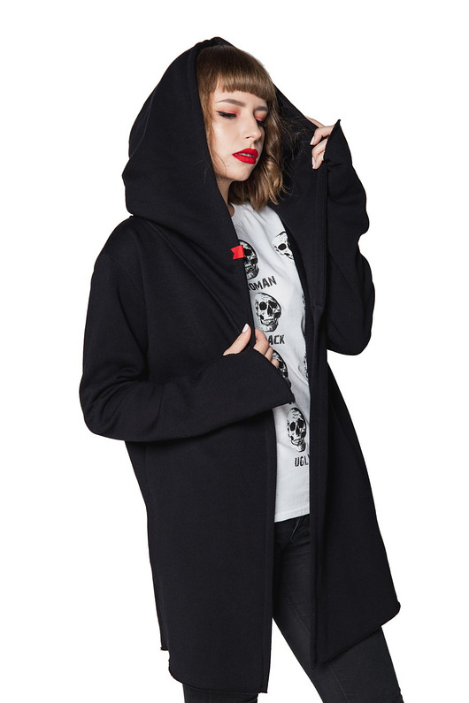 bluza z kapturem damska Bluza asymetryczna Assassin UNDERWORLD czarna