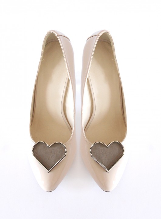 I Love U  Khaki Leather - klipsy do butów Coquet