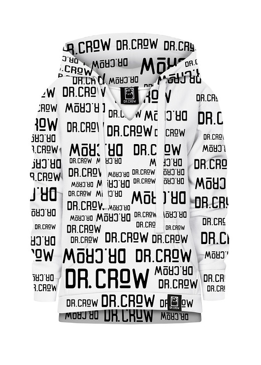 bluzy dla chłopców Bluza Chłopiec DR.CROW Logo Napisy Biała