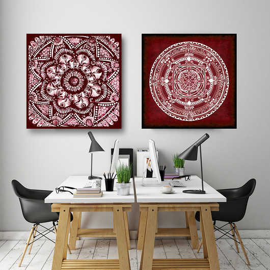 grafiki i ilustracje Zestaw 2 prac 30x30cm