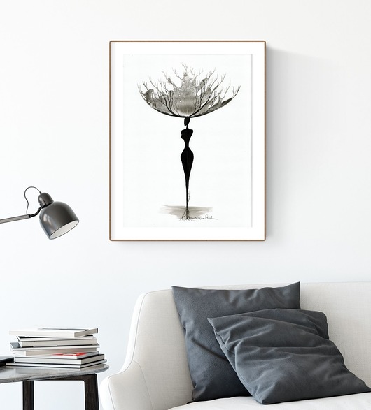 grafika 30x40 cm wykonana ręcznie, abstrakcja Krystyna Siwek Art